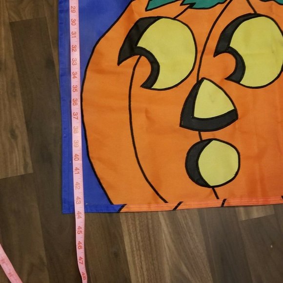 Vintage HALLOWEEN Jack O Lantern BLACK CAT Full Moon Garden Flag NWT House Decor - Picture 12 of 12